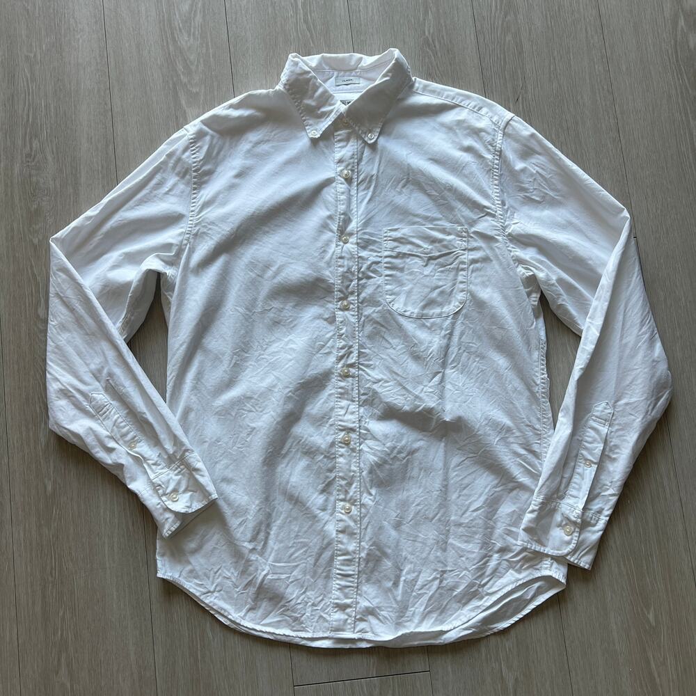 J Crew Broken In Organic Cotton Oxford Shirt Classic Men Medium White